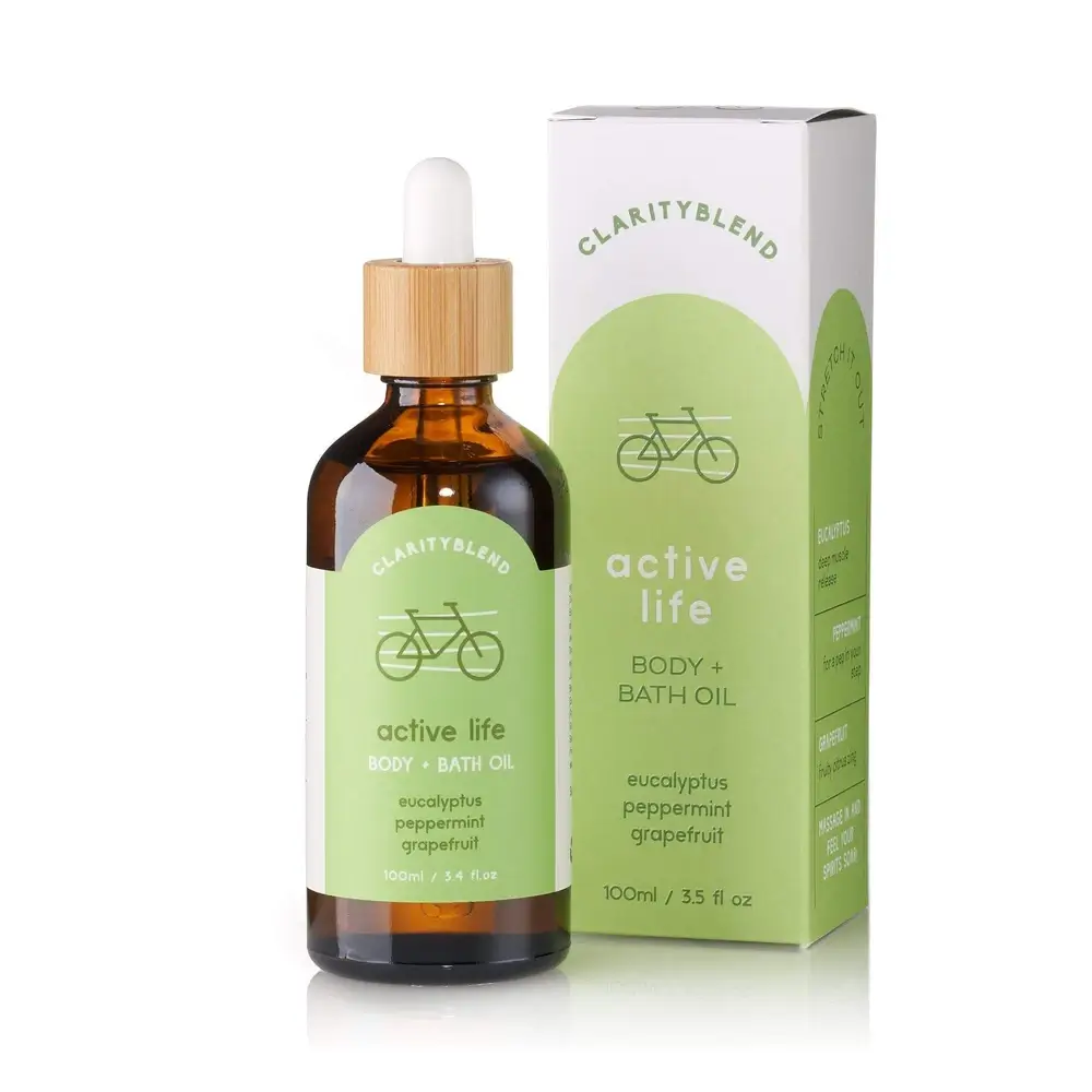 Essential Oil Blend for Aches & Pain, Peppermint, Eucalyptus & Grapefruit Aromatherapy Sports Body & Bath Oil - Active Life 100ml - Image 2