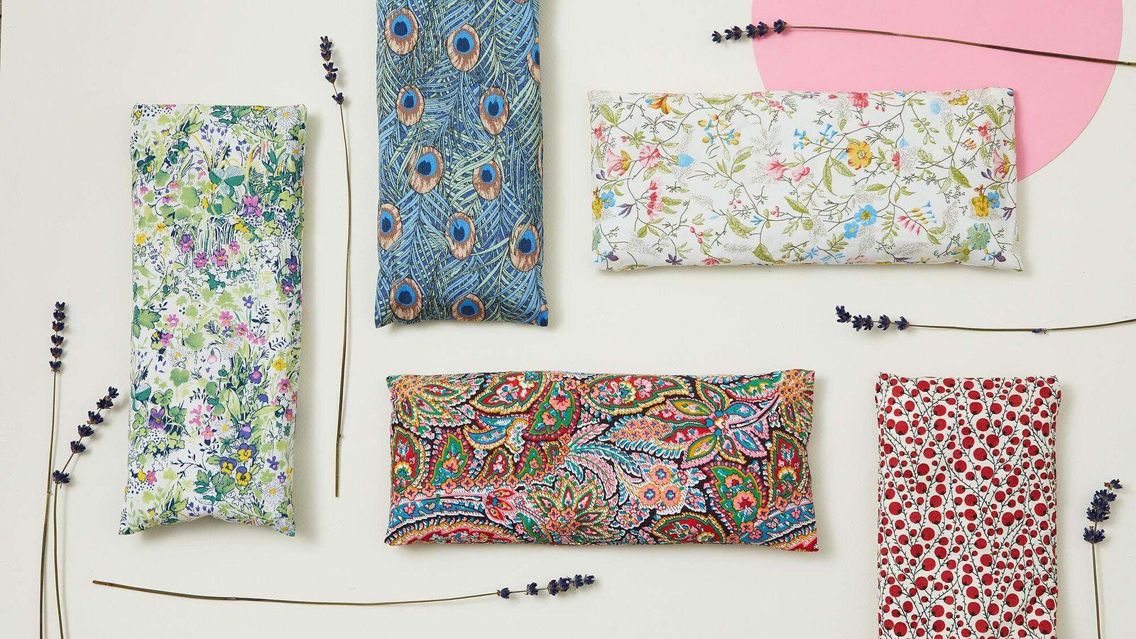 Aromatherapy Lavender Eye Pillow, Yoga Flaxseed Eye Pillow Cotton Red-Paisley - Image 4