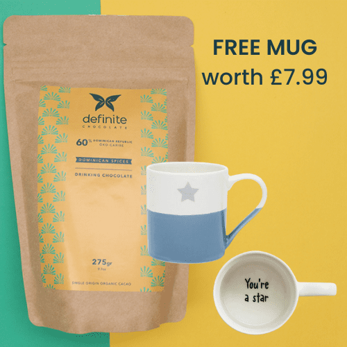 Organic Vegan Spiced Cacao Hot Chocolate (60%) Dominican Republic Spices + FREE MUG