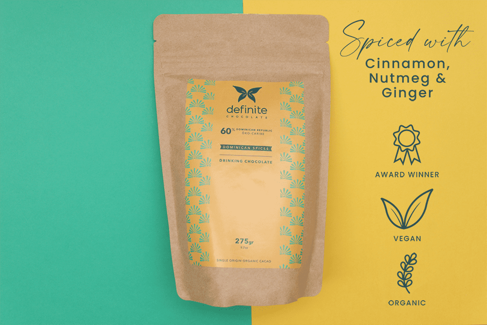 Organic Vegan Spiced Cacao Hot Chocolate (60%) Dominican Republic Spices + FREE MUG - Image 2