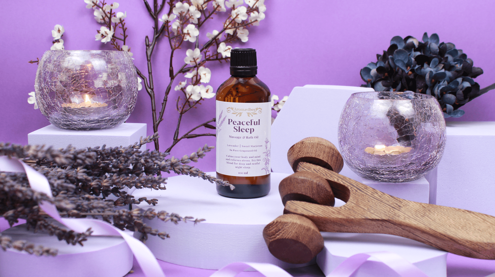 Massage Oil Lavender Peaceful Sleep Massage & Bath Oil Gift set for her / for him
