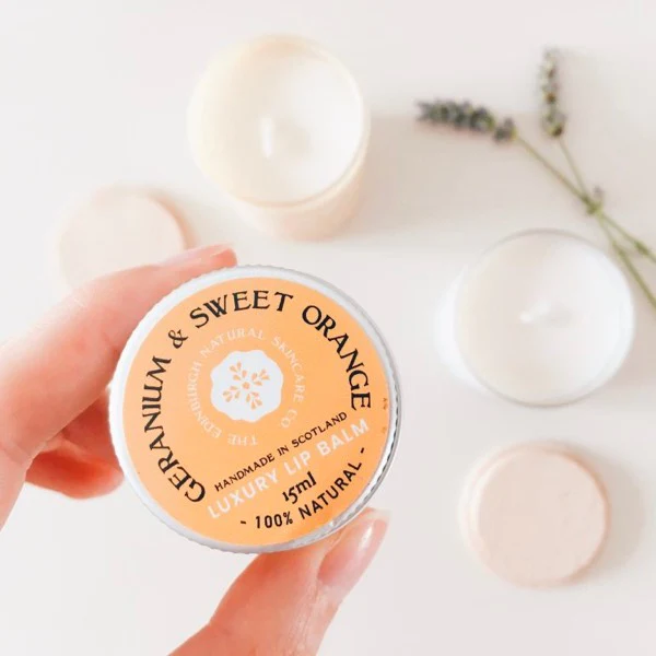 3 Geranium and Sweet Orange Luxury Lip Balms - Image 3