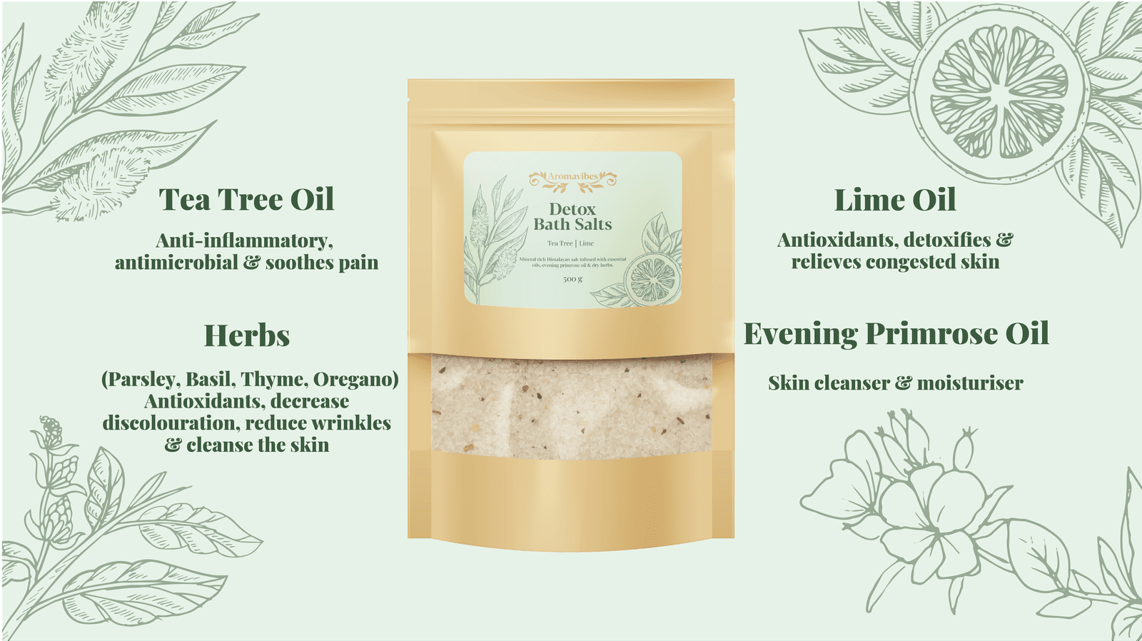 Detox Himalayan Bath Salts for Acne, Skin & Body 500g - Image 4
