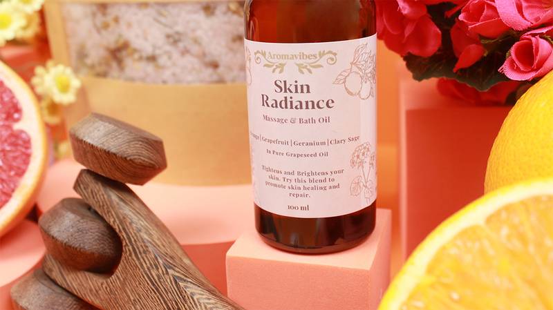 Spa Massager Set - Skin Radiance Massage & Bath Oil and Rejuvenate Bath Salts Gift Kit - Image 2